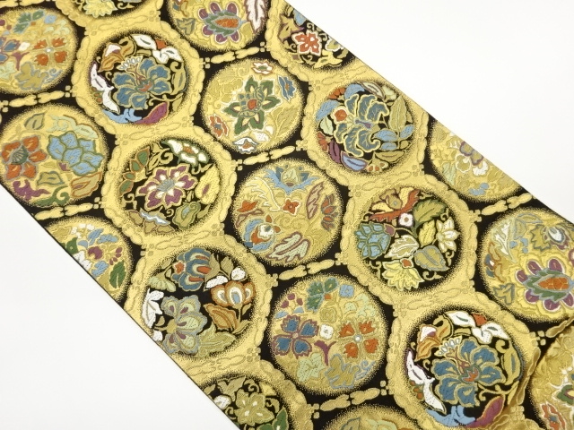 JAPANESE FUKURO OBI / WOVEN ABSTRACT KIKKO PATTERN